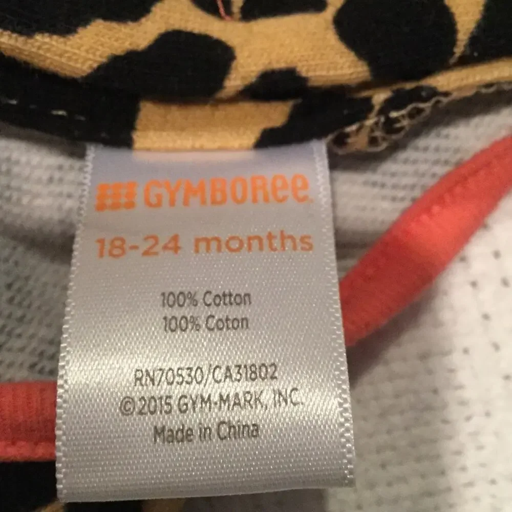 Gymboree Peach/animal print dress worn once18-24
